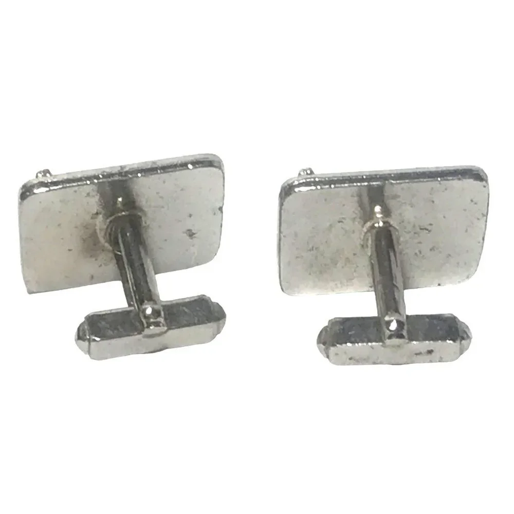1940s 1950s Dancing Couple Cufflinks Silver Tone and Black Jitterbug Lindy